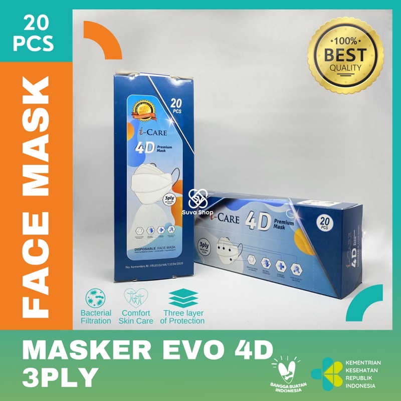 MASKER EVO 4D i-Care 3ply isi 20pcs