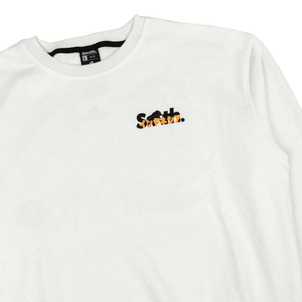 Cod / terpopuler / terlaris / House of Smith Putih Crewneck - Crenf White / sweater crewneck smith pria