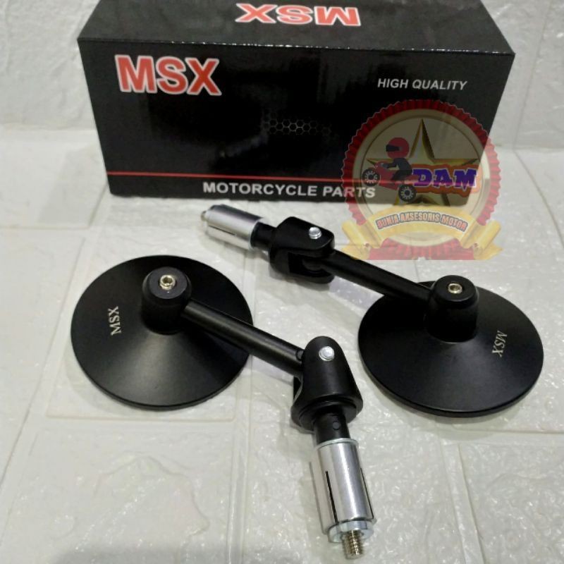 Spion jalu bulat Bar end Kaca Cembung motor beat scoopy nmax aerox xmax pcx vario vixion Vespa mio-Hitam msx