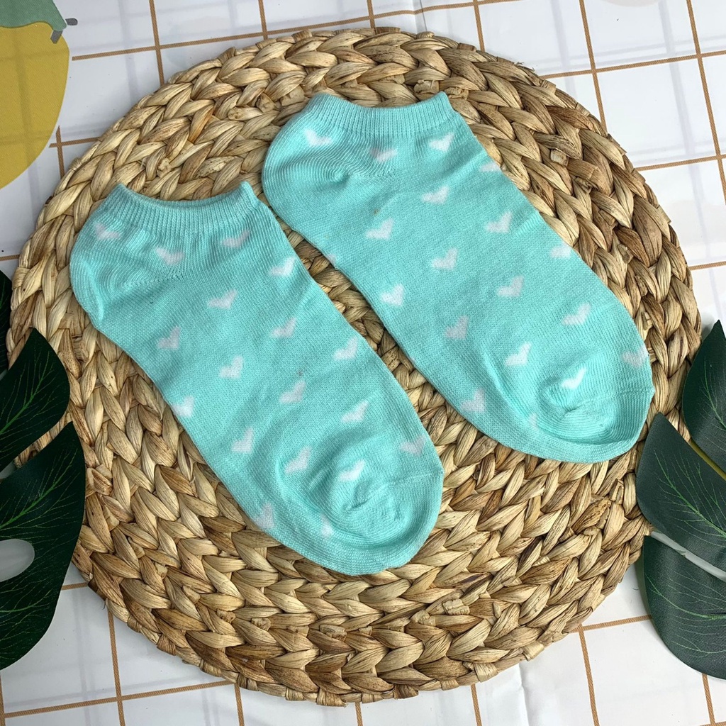 BOS Kaos Kaki Motif Love Kaos Kaki Semata Kaos Kaki Wanita Korea Ankle Cute-TOSCA
