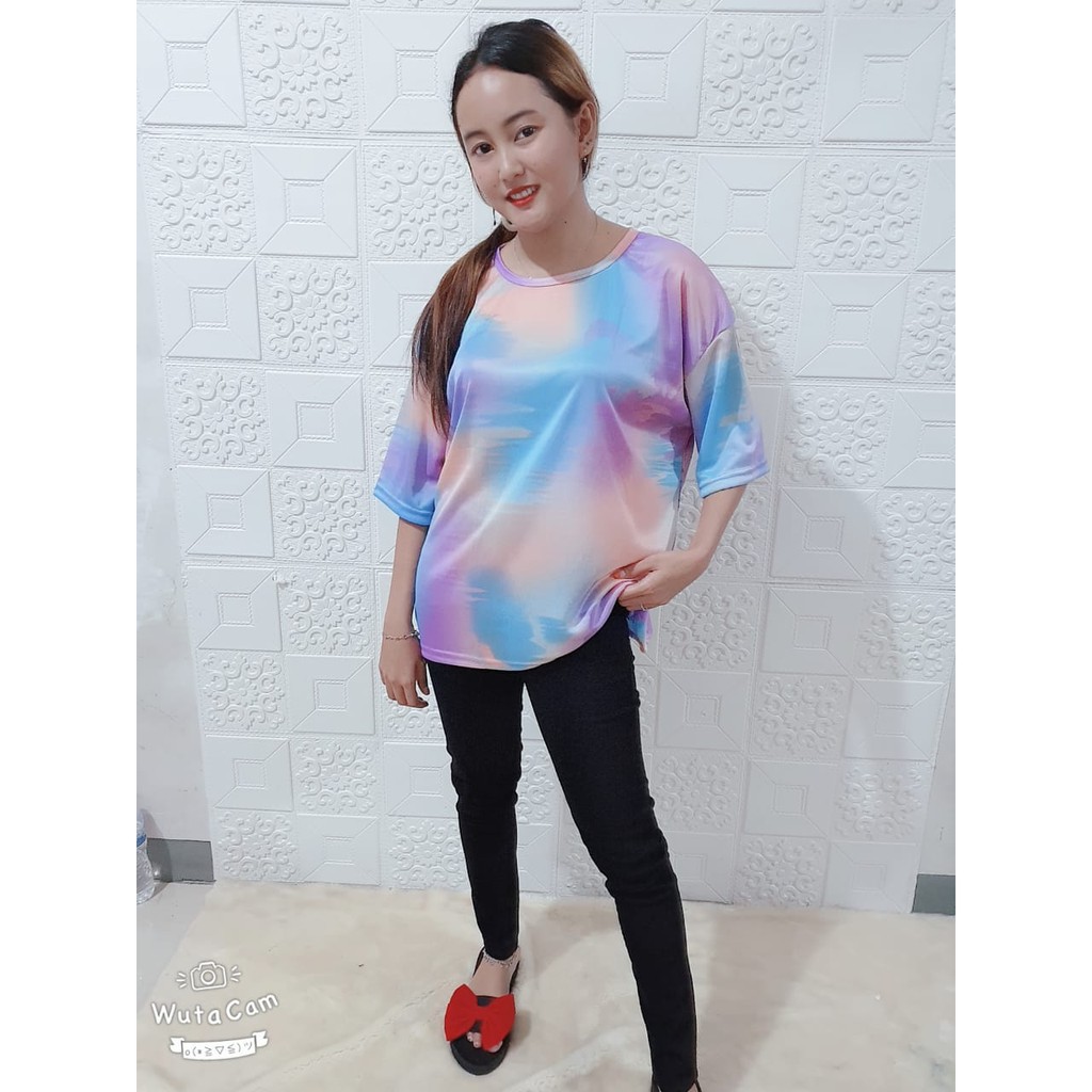 Kaos Jumbo Tie Dye / Retro / Cewek Kepang Fit XXXL (Ld 120cm)