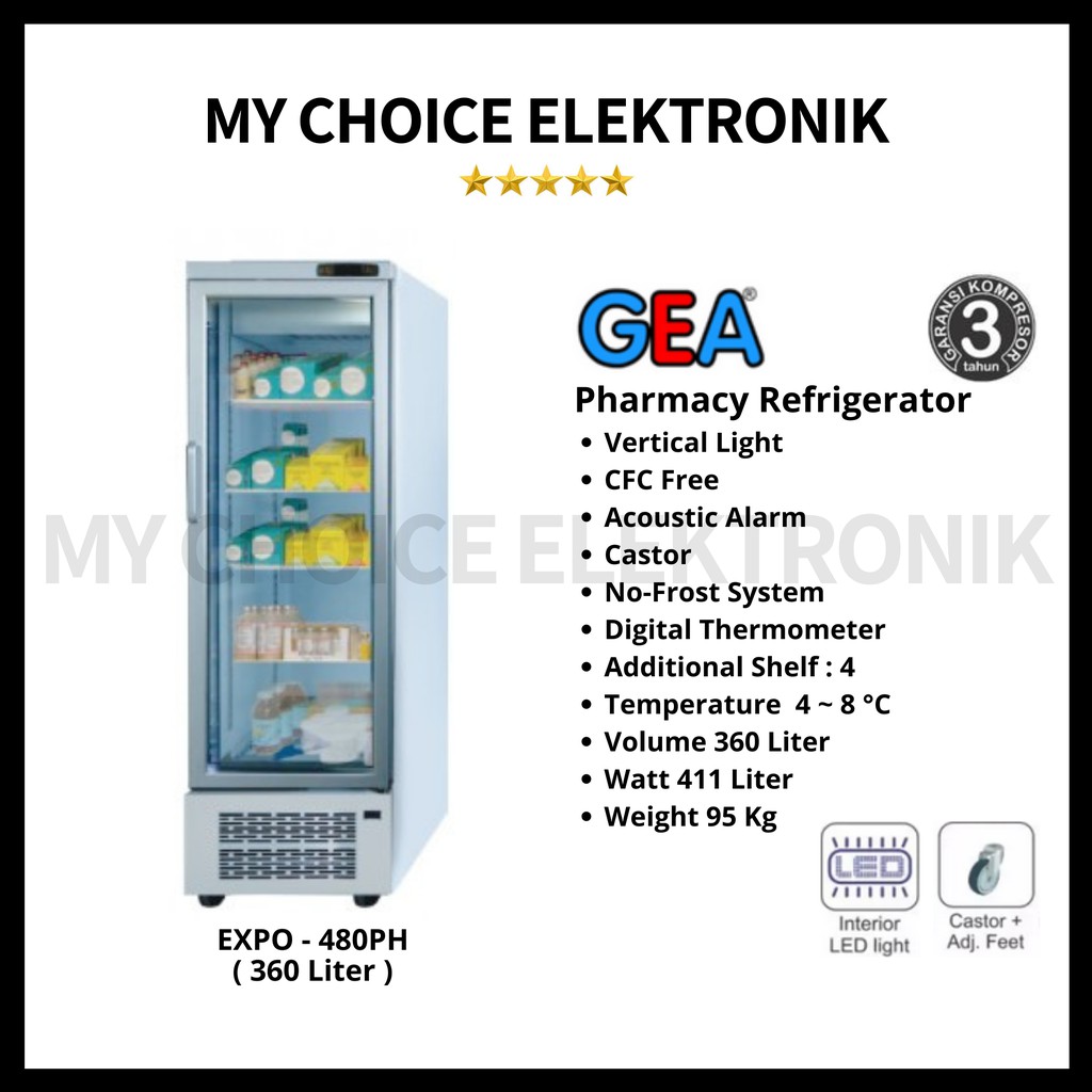 GEA EXPO-480PH Pharmacy Refrigeration / Vaccine Cooler / Kulkas Obat