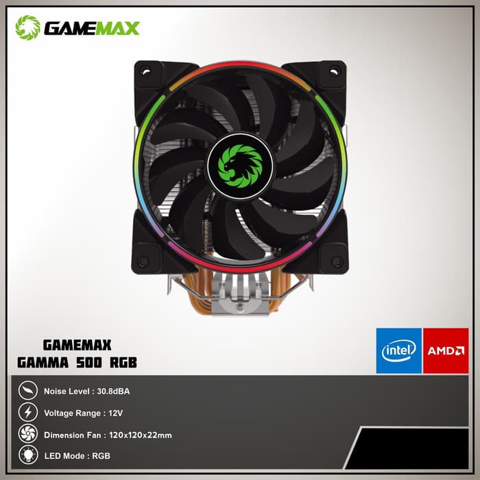 GAMEMAX GAMMA 500 Rainbow Fan CPU Cooler Fan Processor