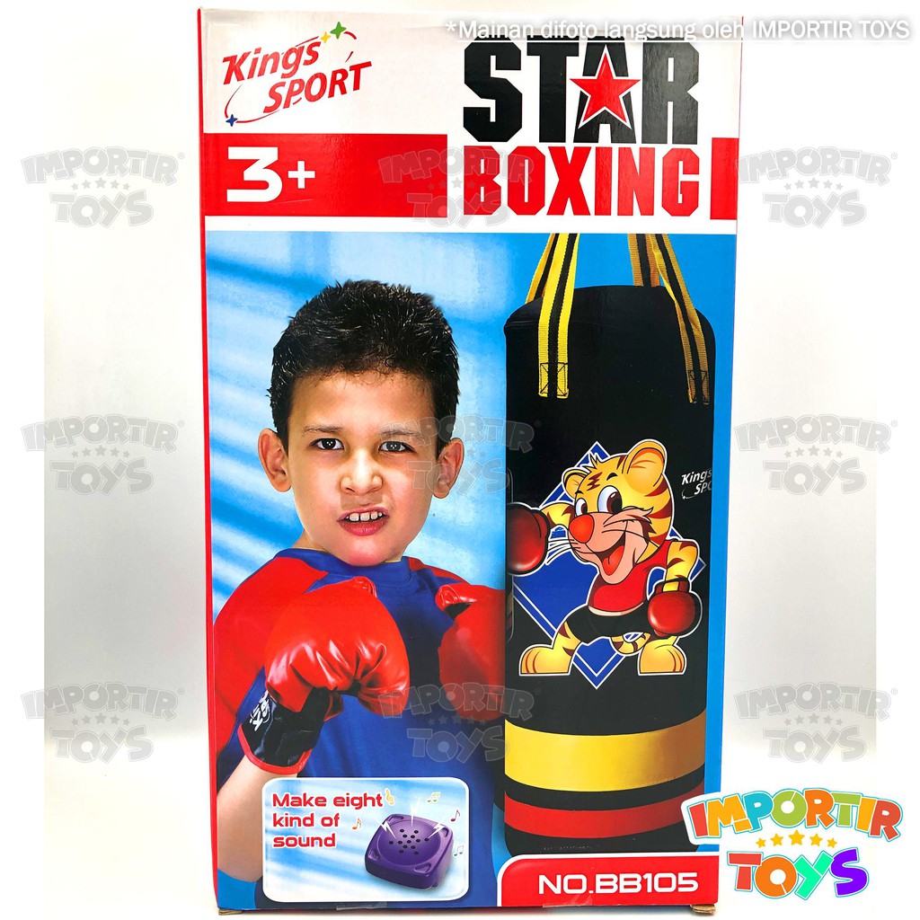 Mainan Boxing SARUNG TINJU + SAMSAK (BATRE BERSUARA!) IMPORTIR TOYS