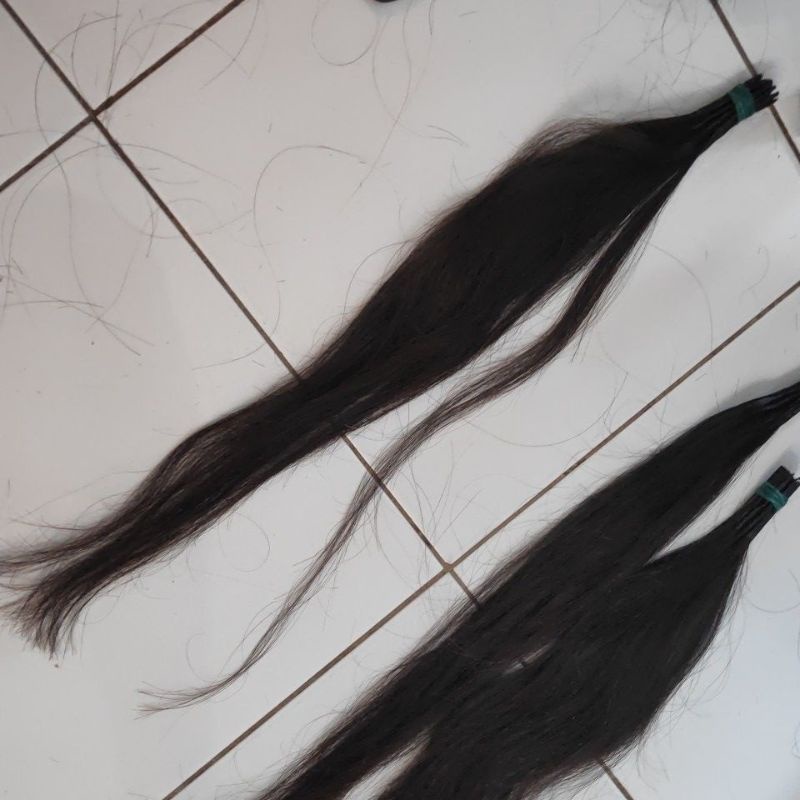 rambut sambung 50cm per helai asli hair extension real panjang MINIMAL 20HELAI-1 helai STDR ikal
