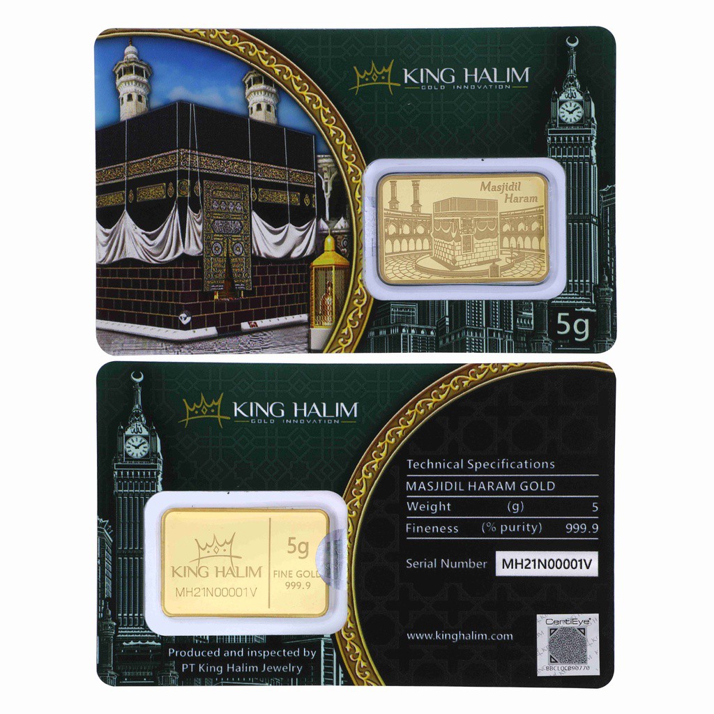 Logam Mulia King Halim / LM KH &quot;Masjid al-Haram / Kaaba&quot; 24K 5 gram - SDW Gold -