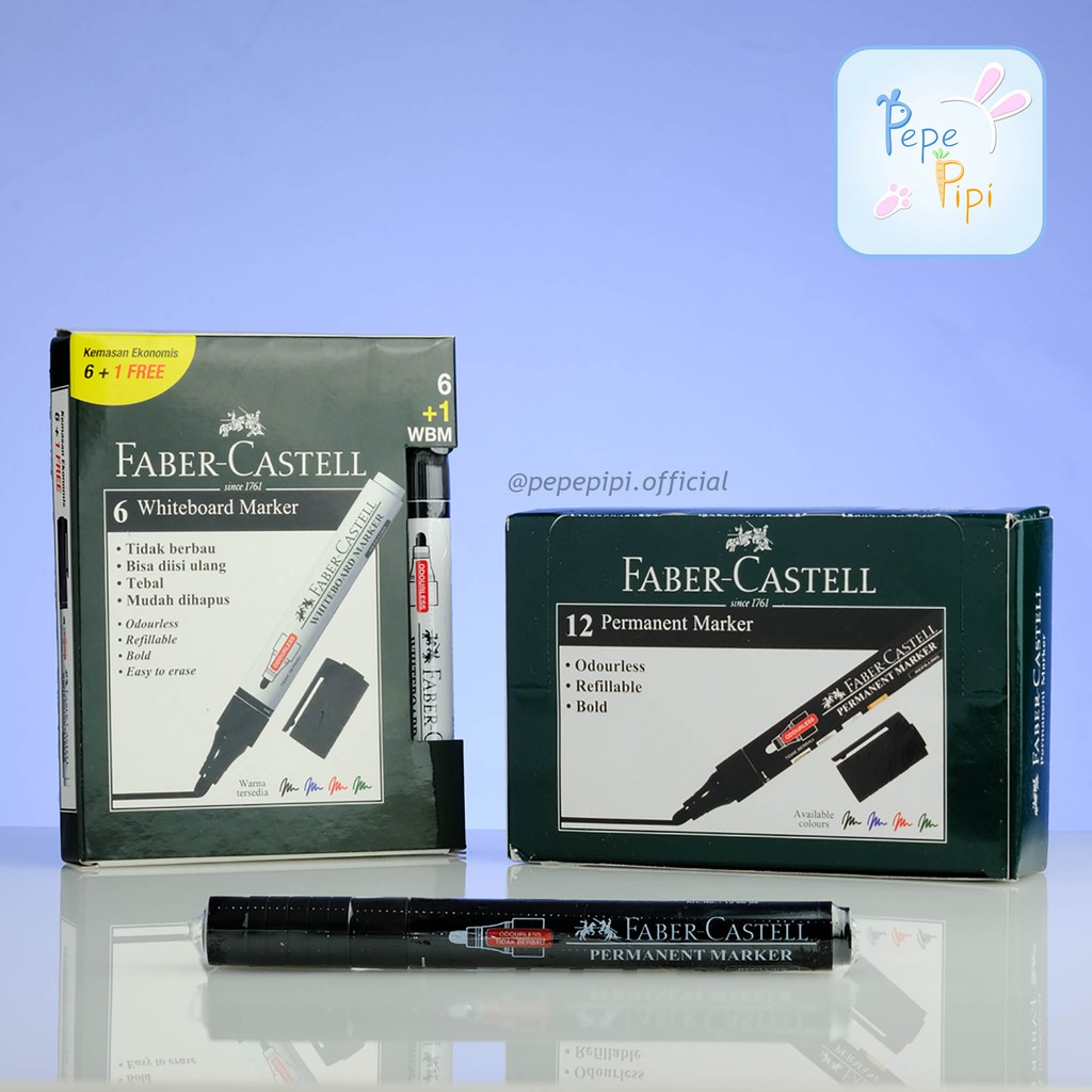 Spidol Permanent dan Boardmarker / Papan Tulis Faber Castell Eco Marker Hitam bisa COD