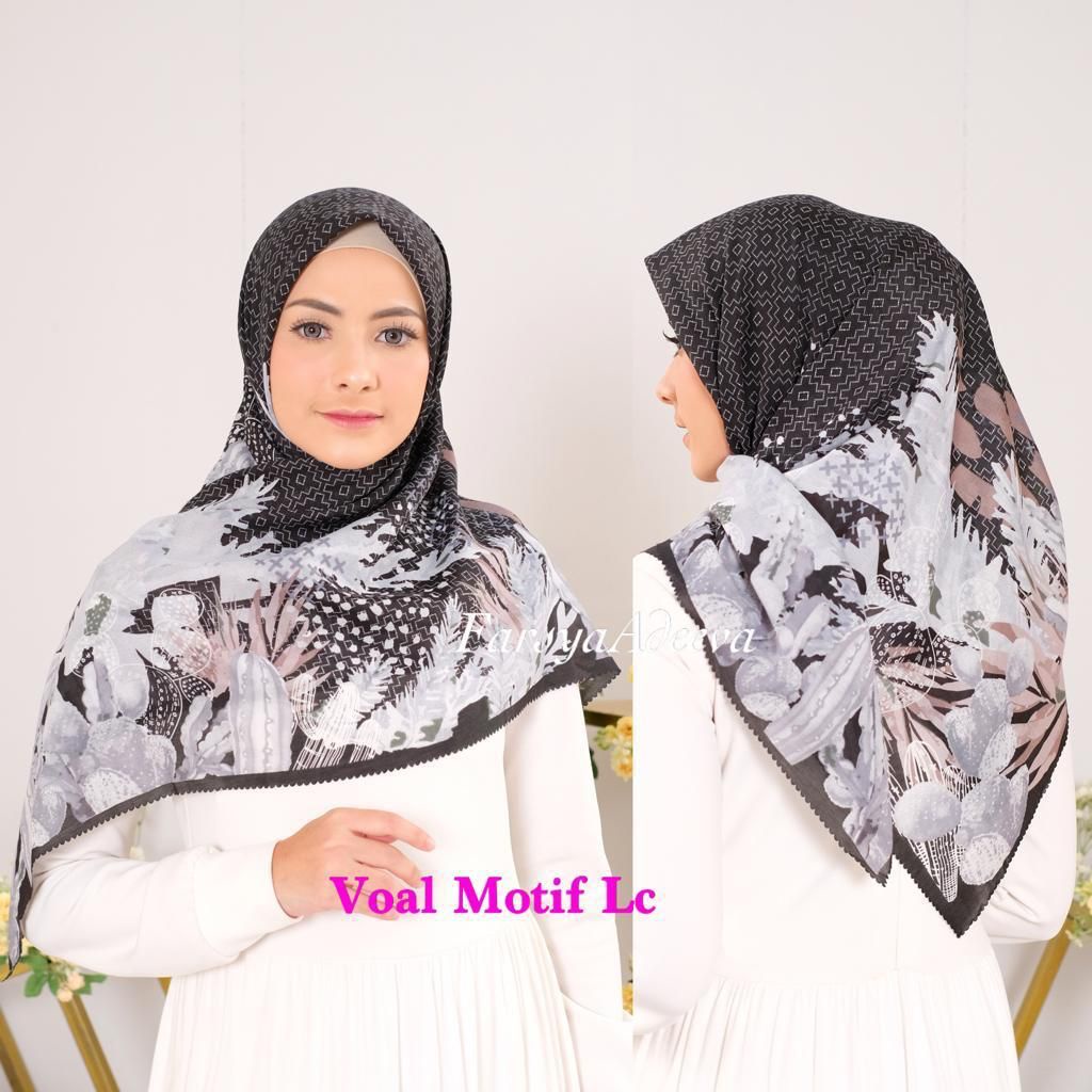 HIJAB SEGIEMPAT VOAL LASERCUT MOTIF FARSYA ADEEVA KERUDUNG MURAH KEKINIAN JILBAB  BISA PILIH WARNA / SERAGAMAN HITS KWALITAS