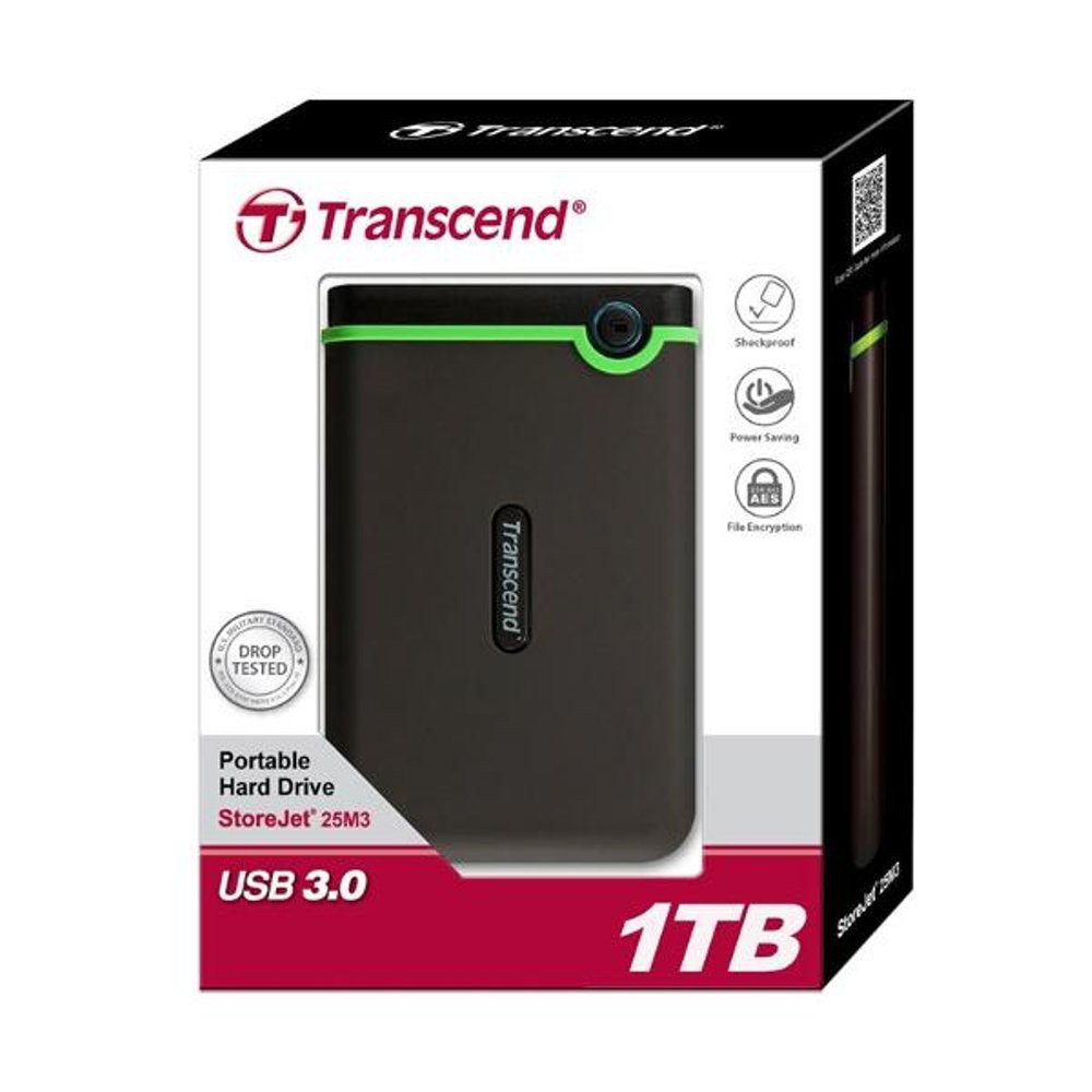 Harddisk Transcend Storejet 25 - Antishock - 2TB M3 H3 H3B USB 3-0