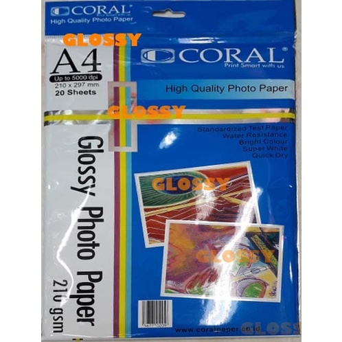 

Senikertas- Coral Glossy Photo Paper 210 Gsm -Kertas-Seni.