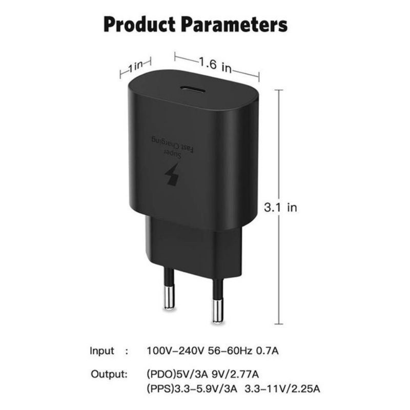 SAMSUNG NOTE 20 ULTRA.S21 ULTRA .KEPALA CHARGER  SUPER FAST CHARGING 25W ORIGINAL.BERGARANSI 1 BULAN