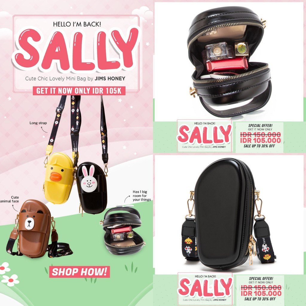 Jims Honey SALLY MINI BAG Tas HP Selempang Lucu Import Korea Model