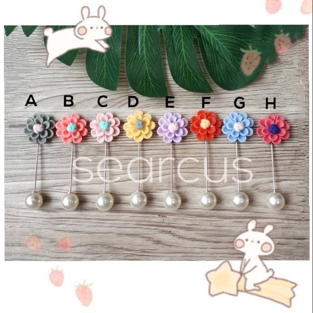 Tuspin bunga clay A2 / tuspin hijab / tuspin murah / tuspin hijab / tuspin bunga