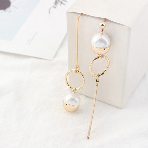 LRC Anting Tusuk Fashion Color Long Strip Decorated Earrings