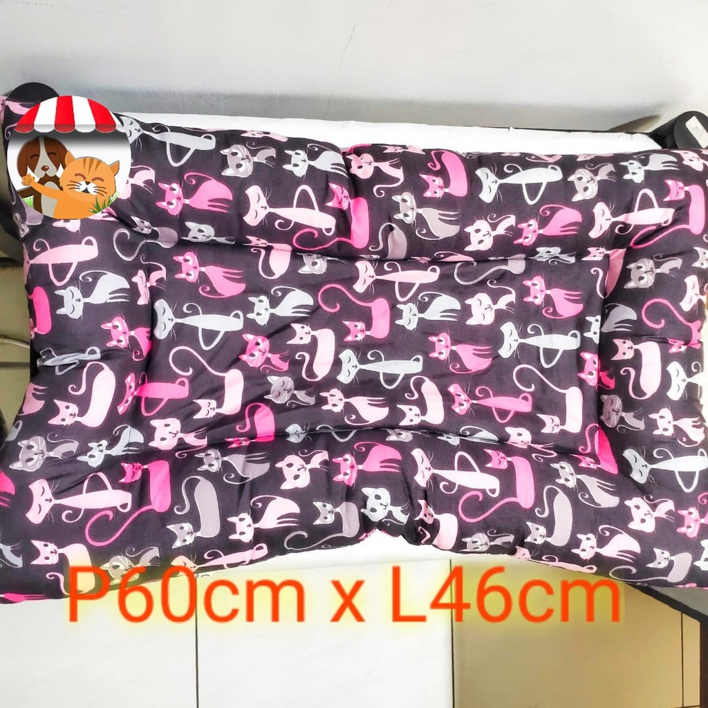 Pet Bed Bantal Kasur Hewan Peliharaan Kucing Anjing Persegi Motif