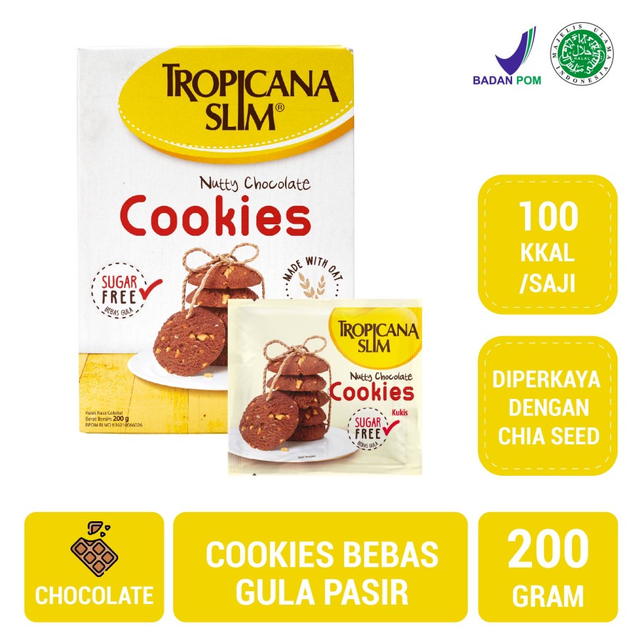 Tropicana Slim Nutty Chocolate Cookies 1 Box 10 Sachet