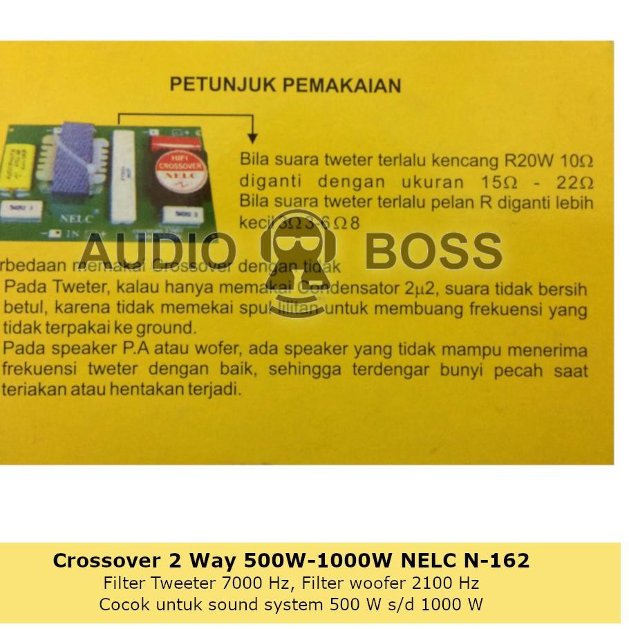 First Update!!! Crossover Pasif 2 Way 500 - 1 Watt NELC N-162 N W - 1000W Tweeter Dan Woofer