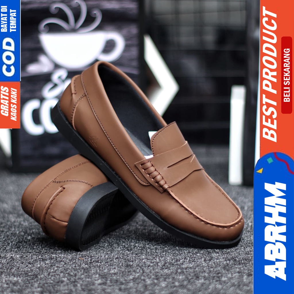 Abrhm Irish - Sepatu Formal Pantofel Pria Kerja Hitam