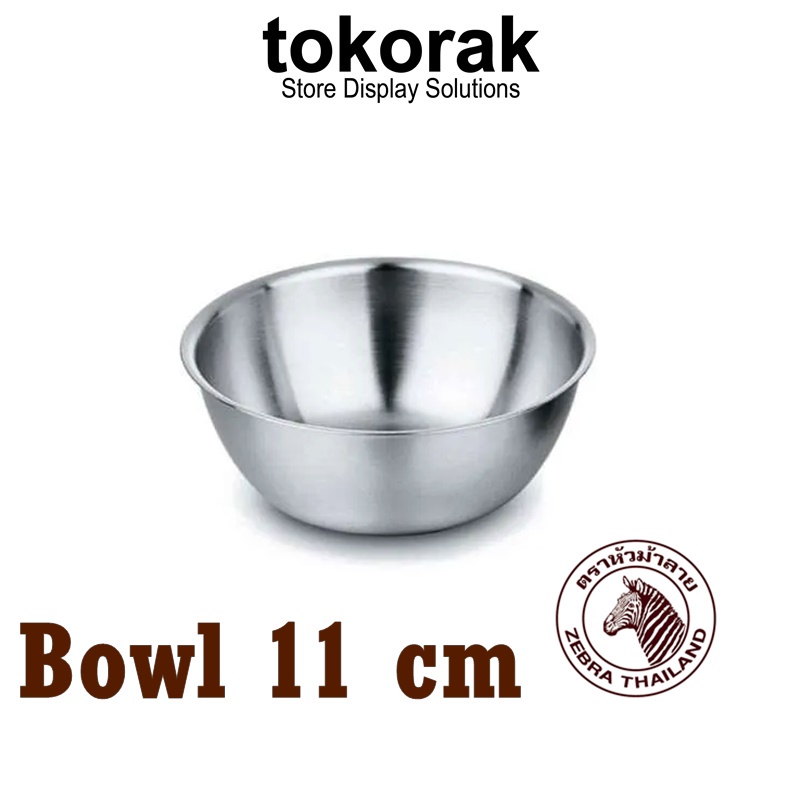 MANGKOK STAINLESS BOWL 11 CM ZEBRA 224111 KOBOKAN BASKOM KUAH NASI TIM