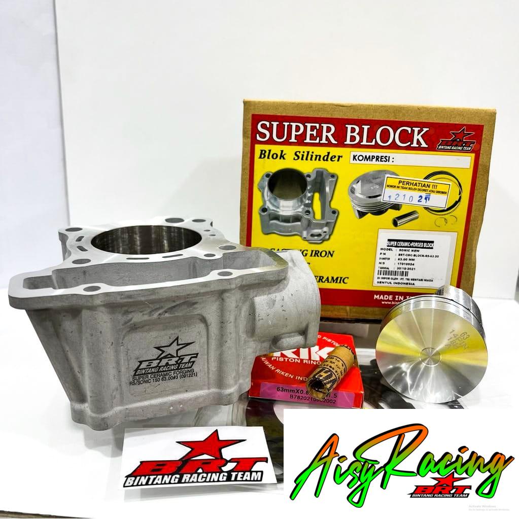 Paket Bore Up BRT Sonic FI CBR 150 R LED CB 150 R SUPRA GTR Blok Ceramic / Keramik Seher Piston 57,2