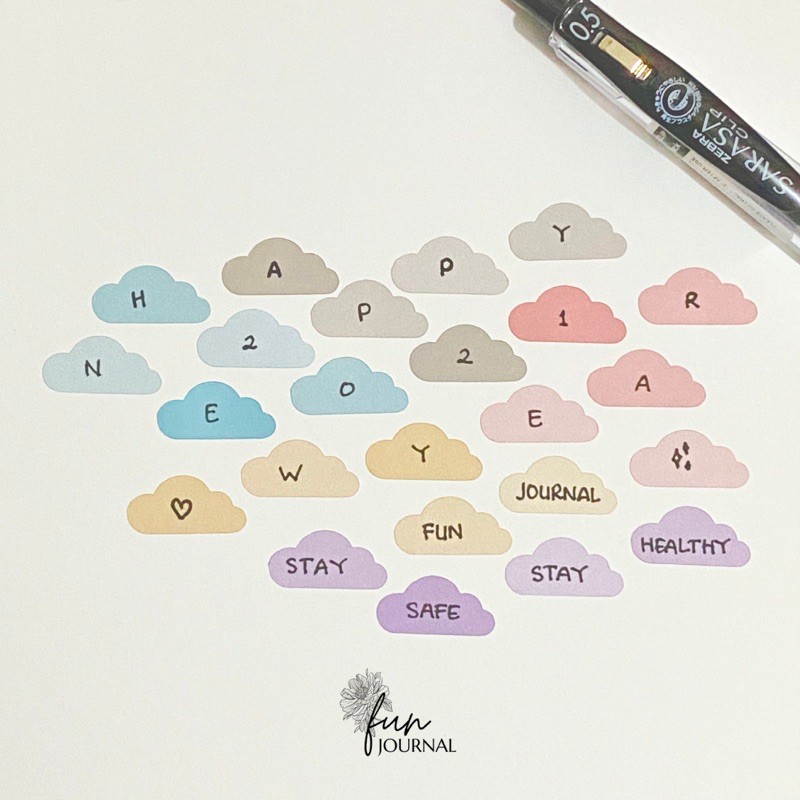 

CLOUD COLOUR STICKER STIKER SHEET UNTUK JOURNAL JURNAL PLANNING PLANNER SCRAPBOOK DIY BUJO
