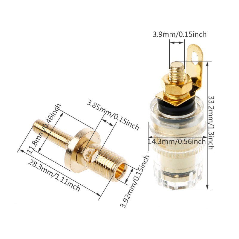 btsg 1 Pair 4mm Binding Post Terminal Speaker Test Banana Plug Socket Connector Amplifier Speaker