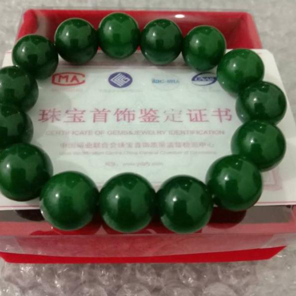 Harga Bersahabat.. GELANG GIOK HIJAU TUA TIONGKOK ASLI