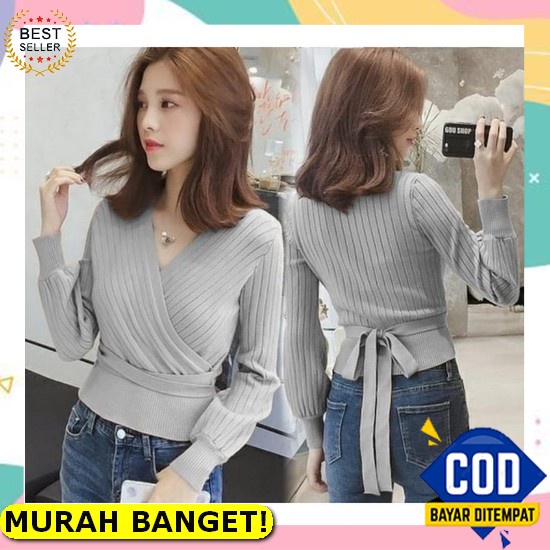 Atasan Blouse Wanita Cewek Cewe Lengan Pendek Jumbo Ld 120 Korea Style Fashion Muslim Putih Polos Mu