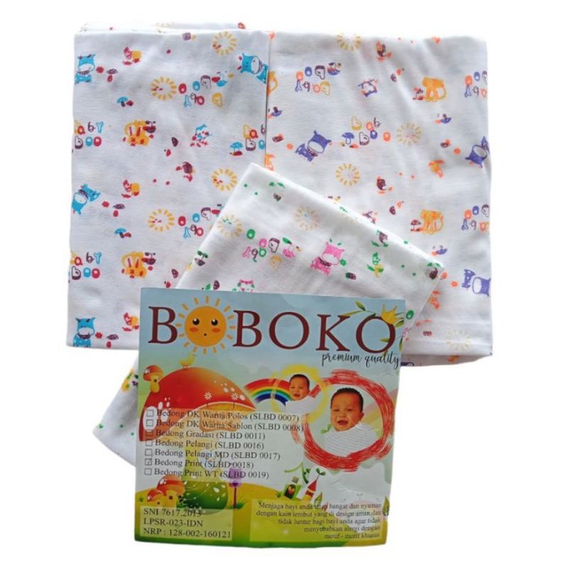 BEDONG BAYI BOBO BOBOKO PUTIH PRINT 6 PCS || BEDONG BABY PUTIH PRINT BOBO || BEDONG BOBO || BEDONG B