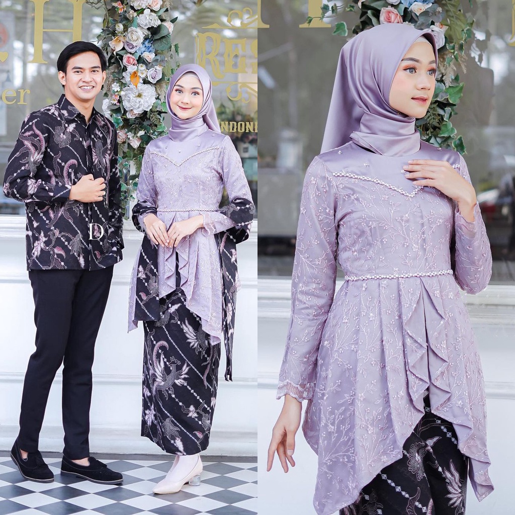 AZKANABATIK - READY COUPLE KEBAYA NAYLA SERIES/ KEBAYA WISUDA KEKINIAN /KEBAYA REMAJA DEWASA ALLSIZE TERMURAH / OUTFIT KEBAYA KONDANGAN KEBAYA LAMARAN