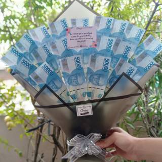 Large Medium Standing Money Bouquet Bucket Buket Bunga  