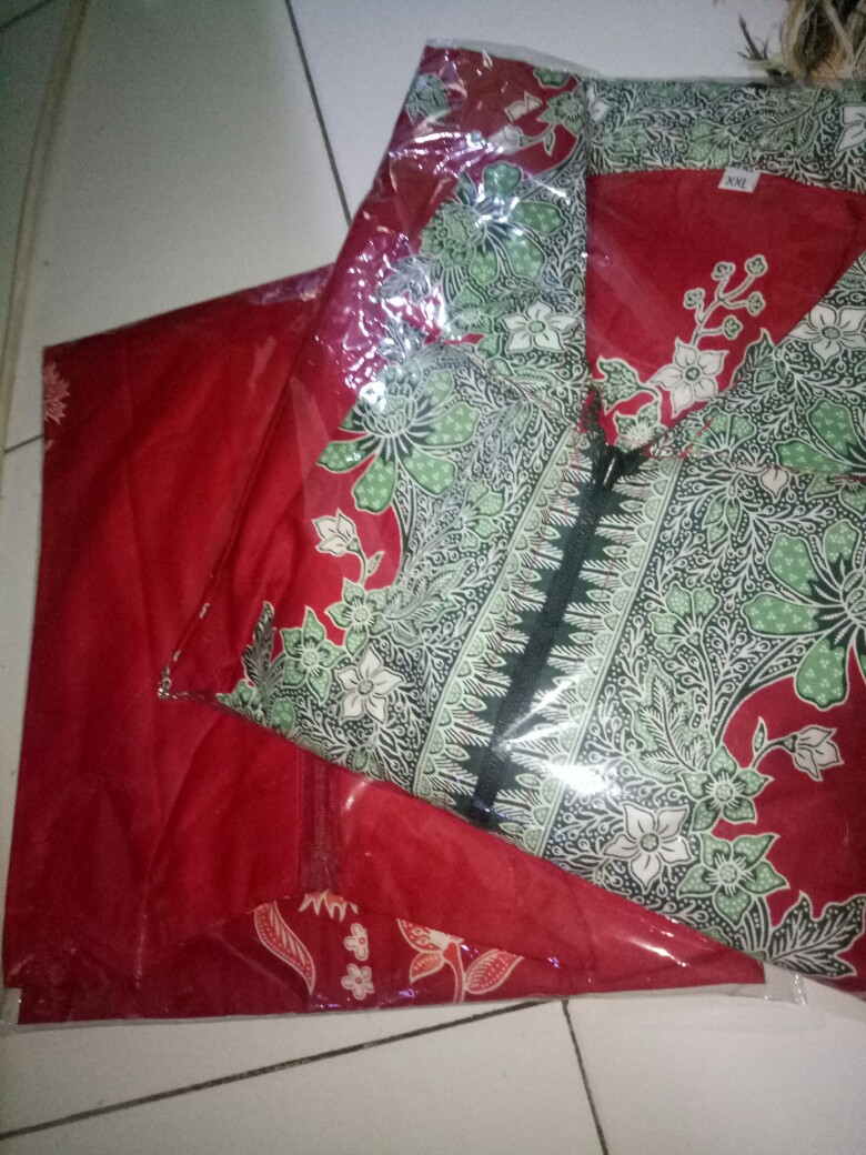 Tunik Batik Bunga Sakura (resleting Depan) (busui)(resleting Jaket)