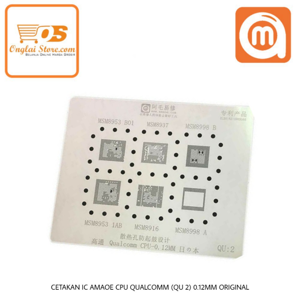 CETAKAN IC AMAOE QU:2  QUALCOMM CPU-0.12MM BAHAN JEPANG ORIGINAL