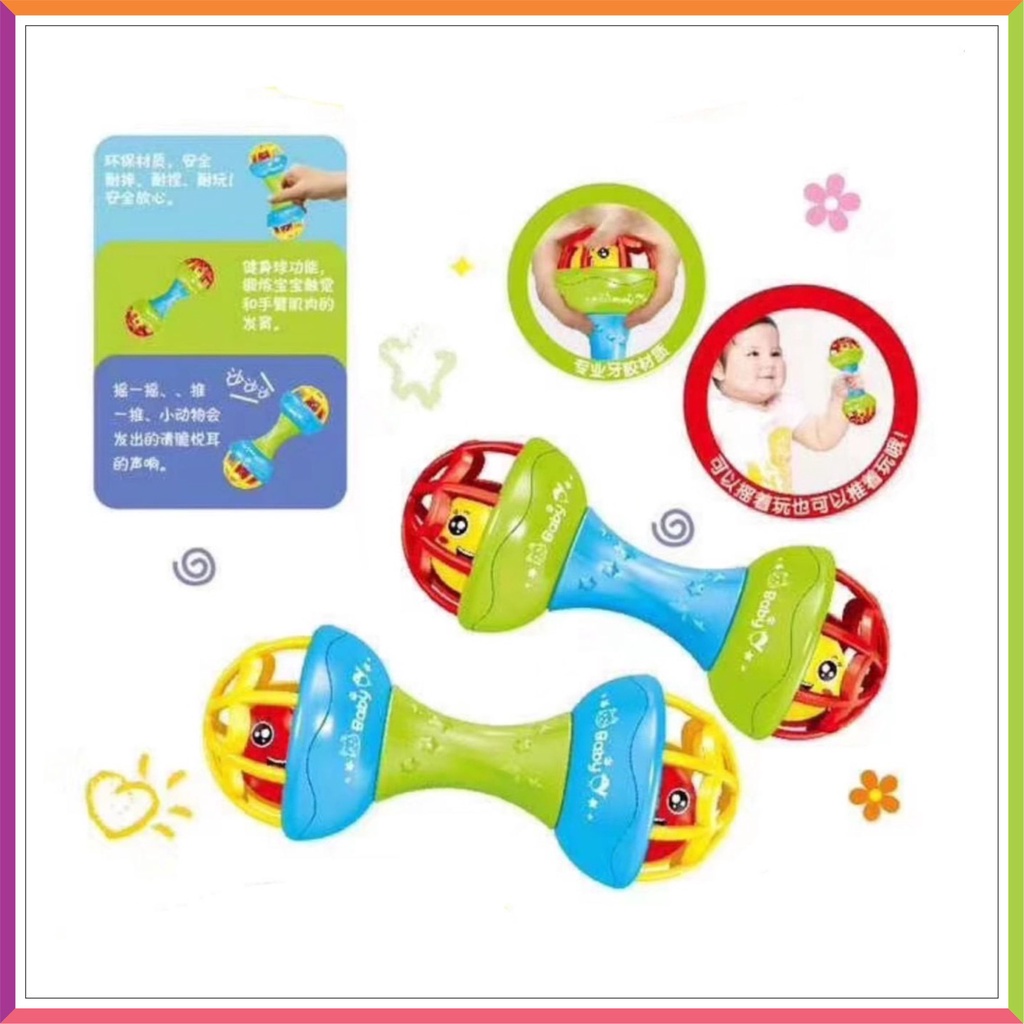 ❤ Fashionbabies ❤ MAINAN BAYI EDUKASI KERINCINGAN ATAU BABY TEETHER RATTLE STICK GIGITAN BAYI BPA FREE