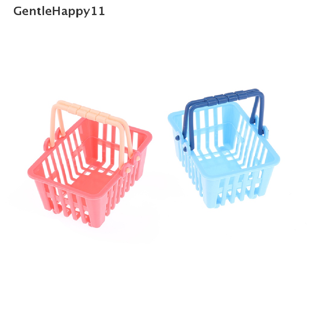 Gentlehappy Keranjang Belanja Mainan Anak Mini Supermarket Shopping Hand Basket Model Rumah Boneka