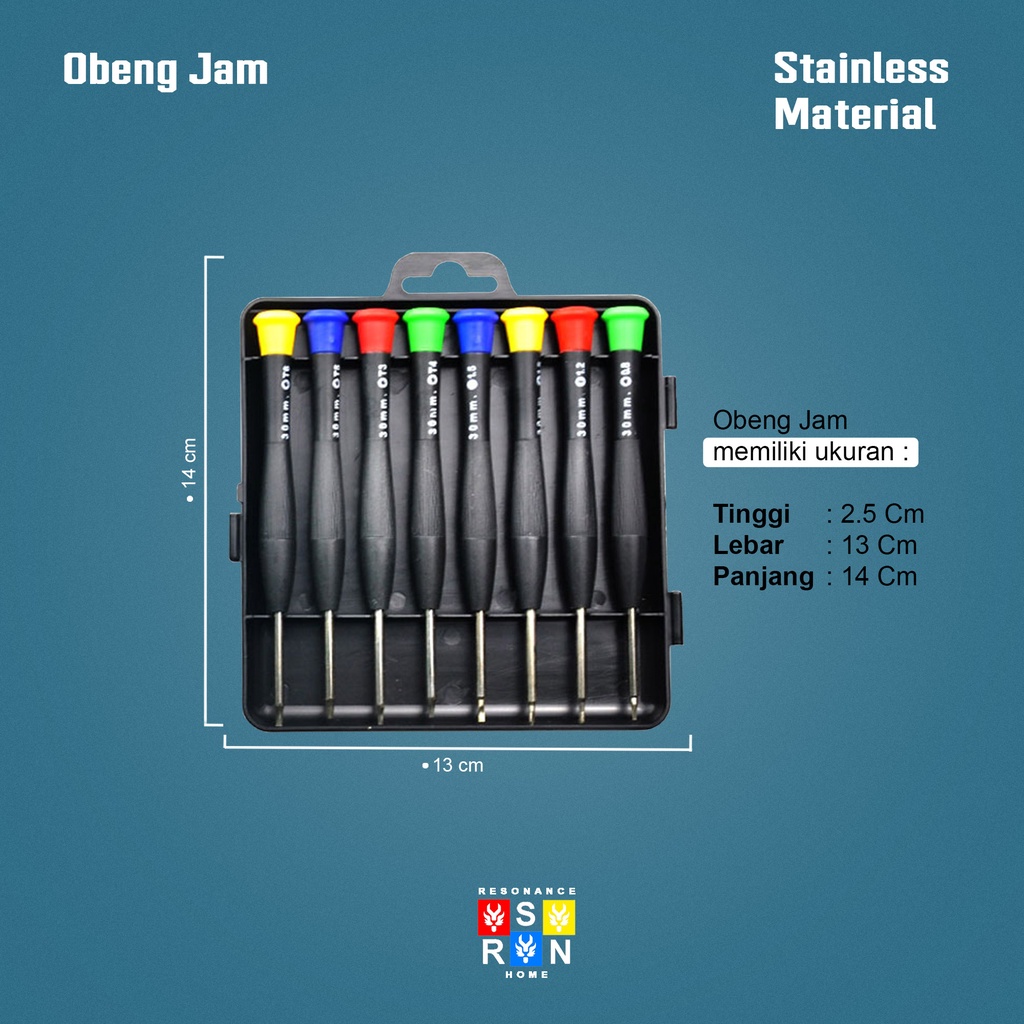 Obeng Set 8 in 1 / Obeng Set Multifungsi / Clock Screwdriver Resonance Home