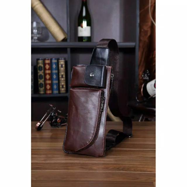 TAS KULIT / TAS SELEMPANG PRIA KULIT / TAS COWOK SELEMPANG / TAS KEREN
