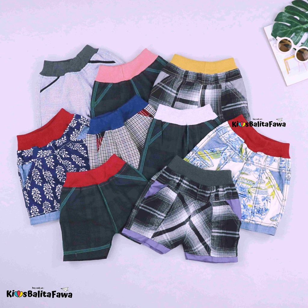 Celana Boxy uk 3-5 Tahun / Pants Anak Laki Cowok Pendek Polos Murah Boxer Harian Kantong Tebal Adem