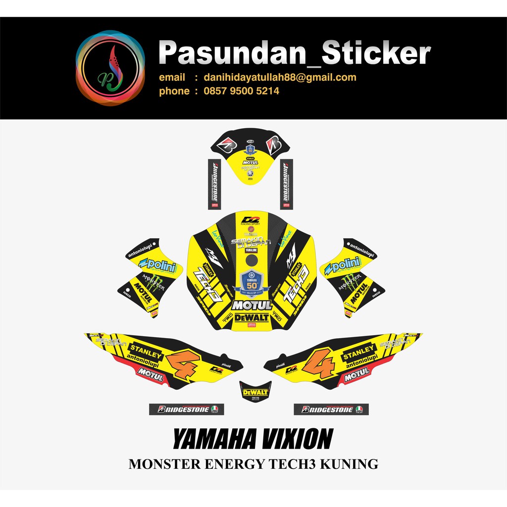 YAMAHA VIXION MONSTER ENERGY TECH3 KUNING