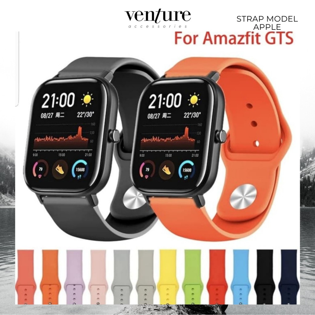 STRAP XIAOMI HUAMI AMAZFIT GTS BIP RUBBER TALI JAM KARET MODEL APPLE