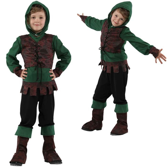 ROBIN HOOD archer costume cosplay haloween kostum anak pemanah