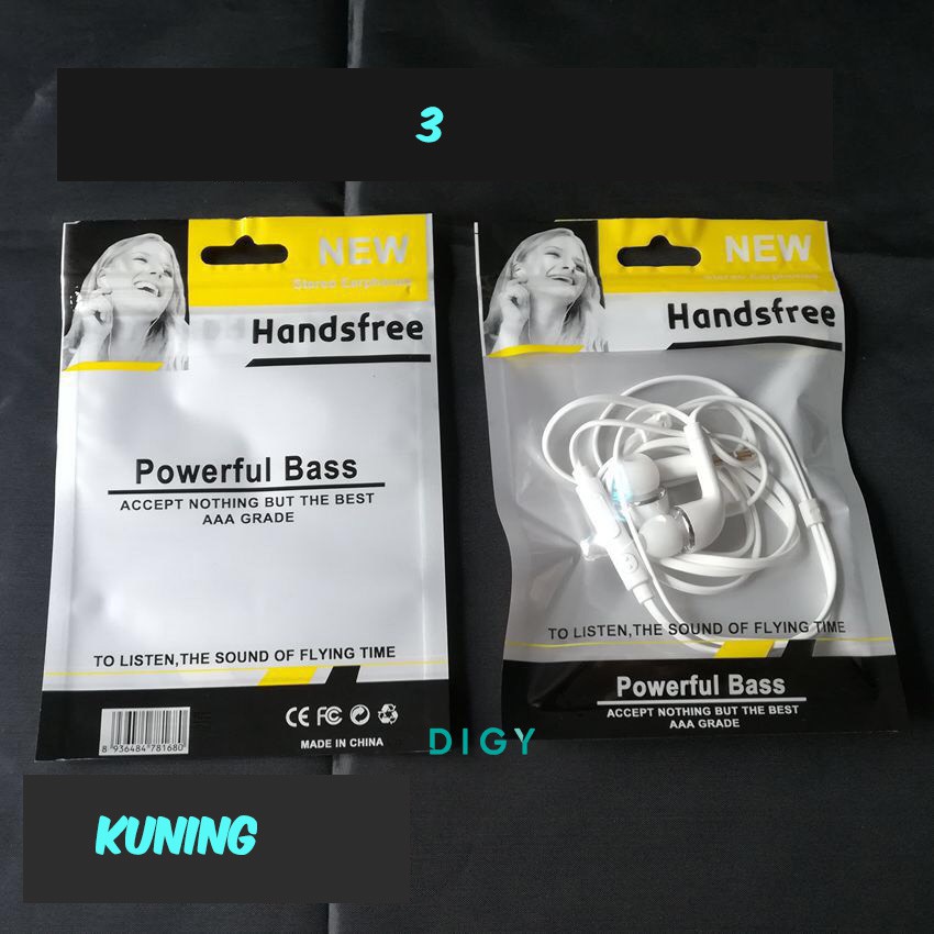 20 PCS Packing Handsfree earphone 15 CM X 10,5 CM