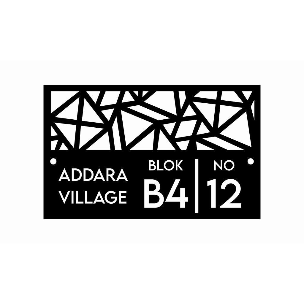 nomor rumah akrilik type aesthetic laser cutting + pen stainless water proof