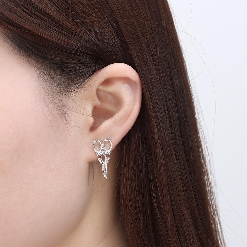 Anting Gunting Kecil Nanas Hadiah Perhiasan Wanita Pria Baru Ear Stud