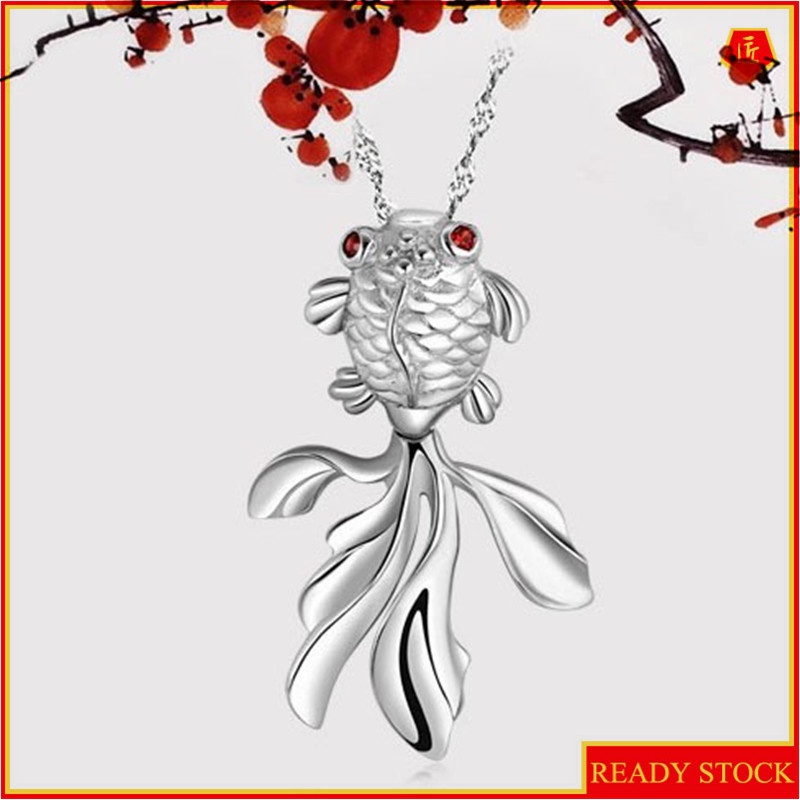 [Ready Stock]Fashion Silver Plated Fish Cute Pendant Necklace