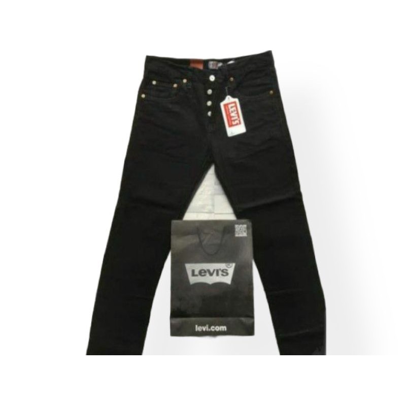501 LEVIS CELANA IMPOR HITAM POLOS / JEANS PRIA 501 LEVIS CELANA PANJANG