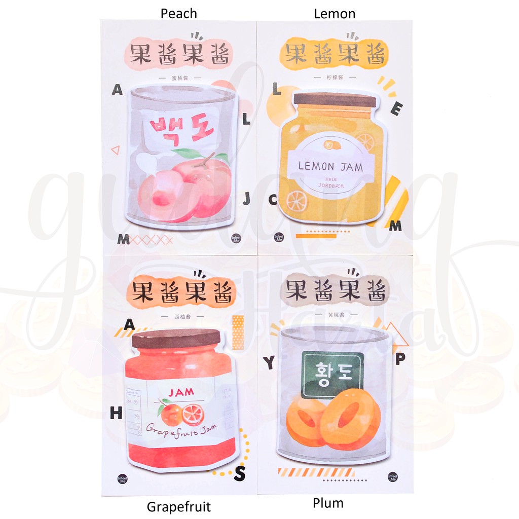 Sticky Notes Fruit Jam Lemon Peach Plum Buah Lucu Unik Memo GH 301299