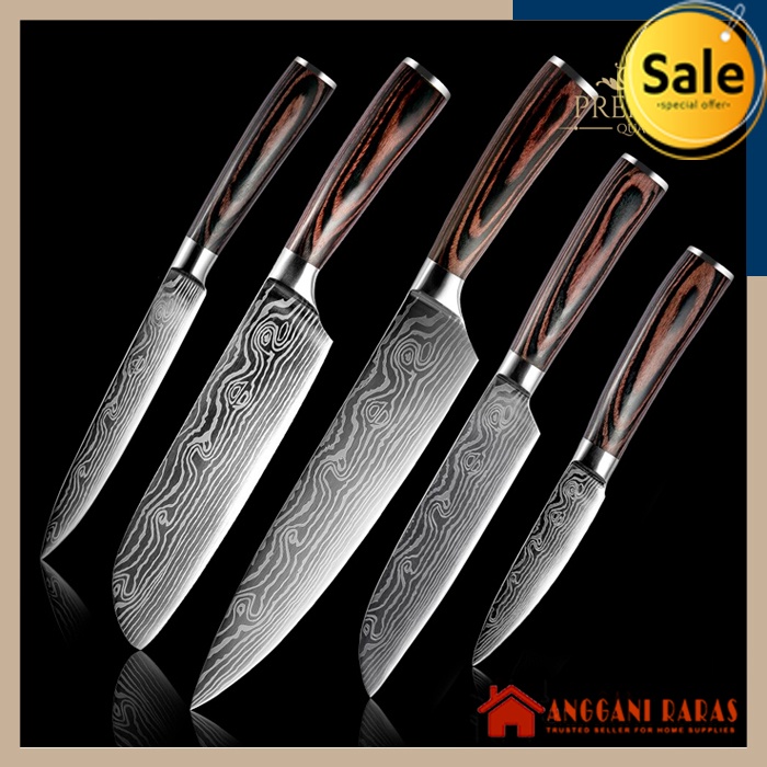 Pisau Damaskus Pisau Dapur Baja Pisau Baja Dapur Damascus Knife