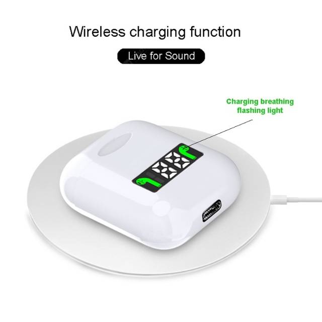 i99 TWS Wireless Bluetooth Headset with Charging Box Supports Wireless Charging