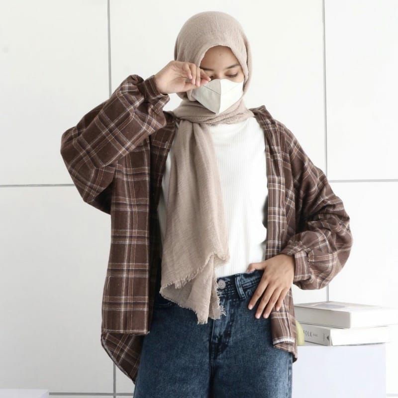 flanel wanita kemeja flannel wanita panjang kemeja kotak kotak wanita atasan wanita flanel